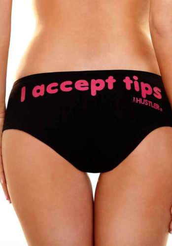 HSP-05 Hustler 'I accept tips' Booty Boy Shorts Hot Pants-Thongs-Hustler-Black-S/M-Miss Hollywood Sexy Shoes