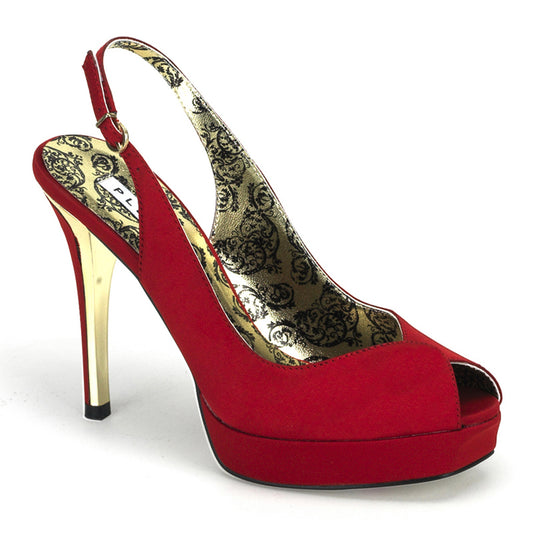Bordello PEO03 Red Satin Sexy Shoes Discontinued Sale Stock