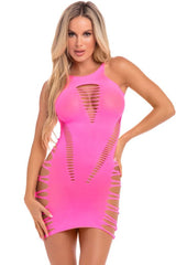 PL25102 Sexy Lingerie Bedroom Wear Back To Basixxx High Neck Dress