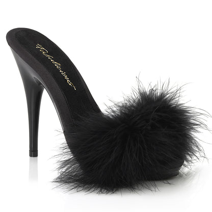 Poise-501F Fabulicious 5 inch Heel negru satin sexy pantofi