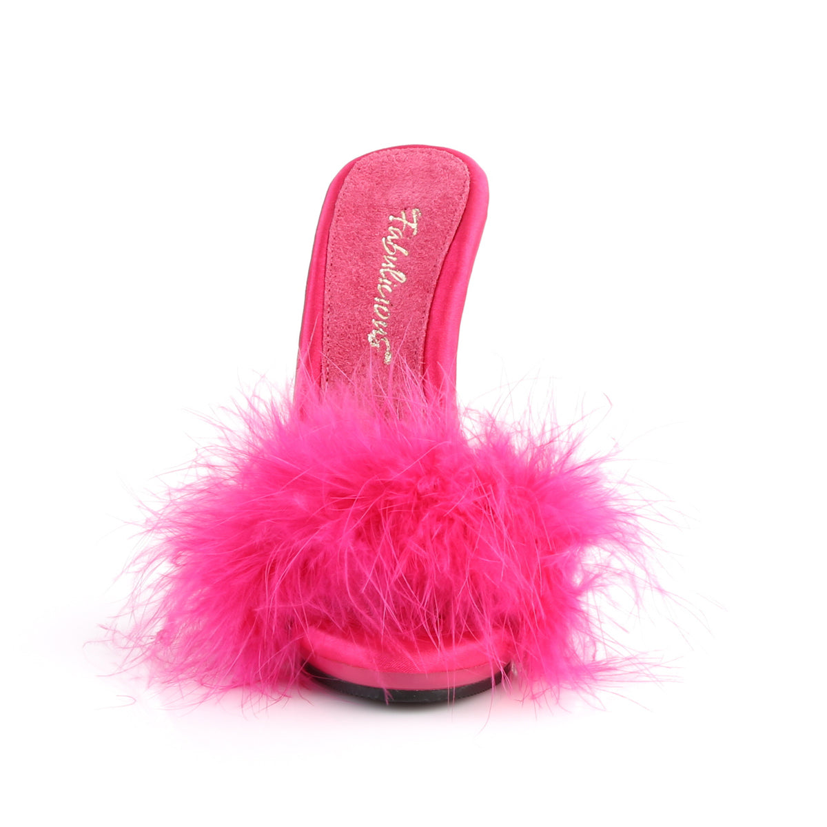 poise 501f fabulicious sexy shoes 5 inch heel slip on slide marabou shoes hot pink