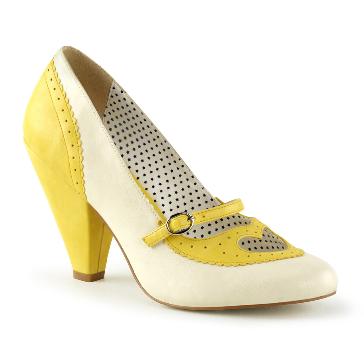 POPPY-18 Pin Up Couture Glamour 4" Heel Yellow Fetish Shoes