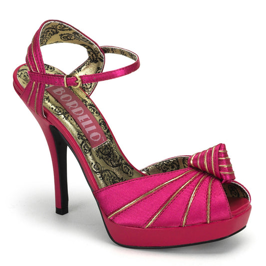 PREEN-16 Bordello Moulin Rouge Fuchsia Satin Sexy Shoes-Bordello- Sexy Shoes