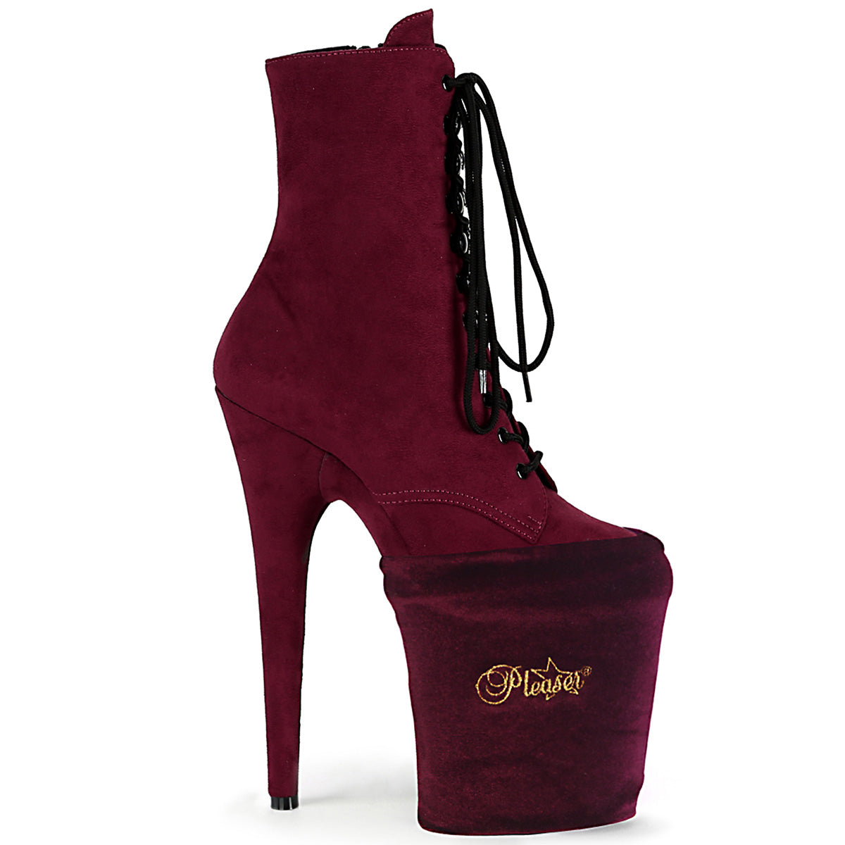 PSP-BYVEL PLEASER Pole Shoe Protectors Burgundy Velvet-Pleaser-Miss Hollywood Sexy Shoes