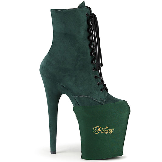 PSP-EMGNLYR PLEASER Pole Shoe Protectors Emerald Green Lycra-Pleaser-Miss Hollywood Sexy Shoes
