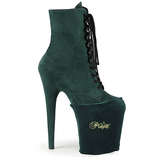 PSP-EMGNVEL PLEASER Pole Shoe Protectors Emerald Green Velvet-Pleaser-Miss Hollywood Sexy Shoes