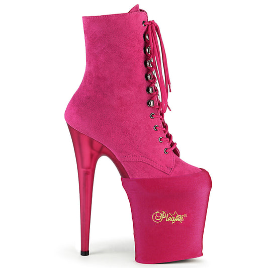 PSP-HPLYR PLEASER Pole Shoe Protectors H. Pink Lycra-Pleaser-Miss Hollywood Sexy Shoes