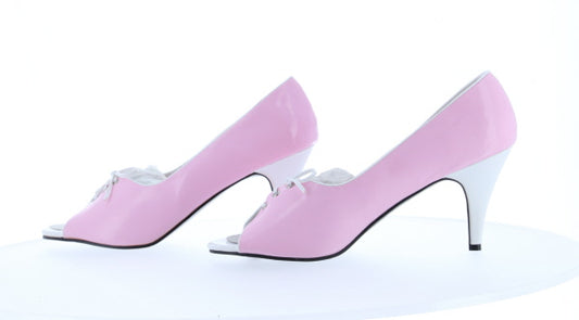PUMP-216 Pleaser B.Pink/Wht Patent High Heel Alternative Footwear Discontinued Sale Stock