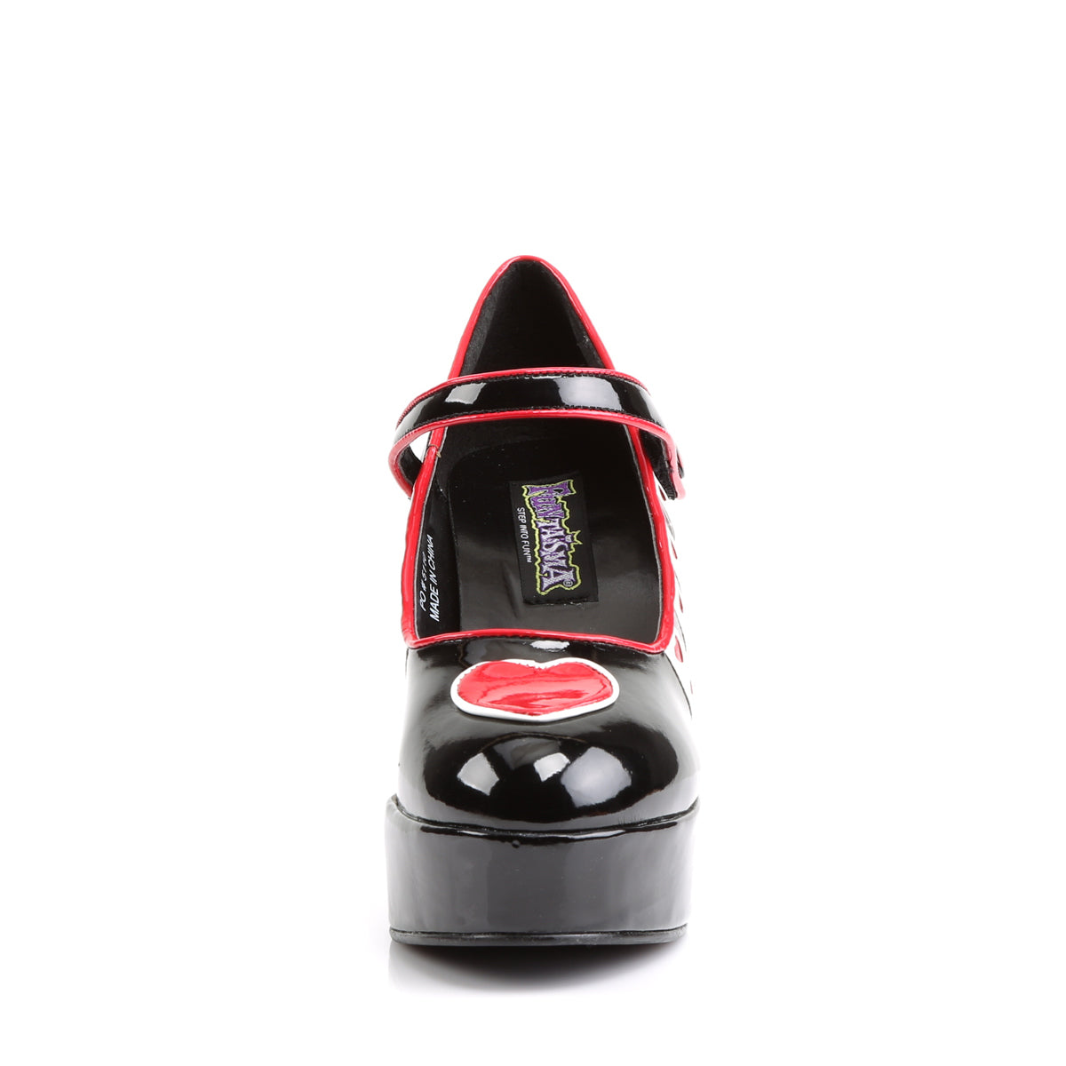 QUEEN-55 Funtasma 4" Heel Black-White-Red Women's Costume Shoes Funtasma Costume Shoes Alternative Footwear