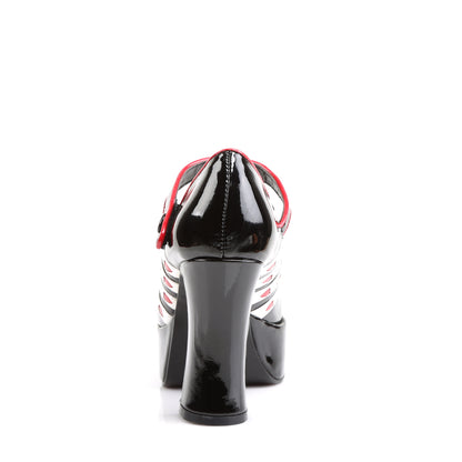 QUEEN-55 Funtasma 4" Heel Black-White-Red Women's Costume Shoes Funtasma Costume Shoes Footwear