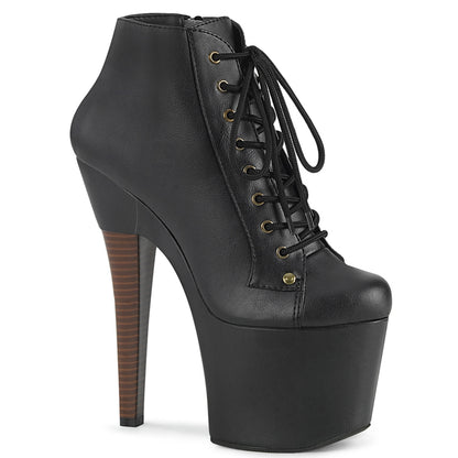 RADIANT-1005 Pleasers 7 Inch Heel Black Pole Dance Platforms Ankle Boots