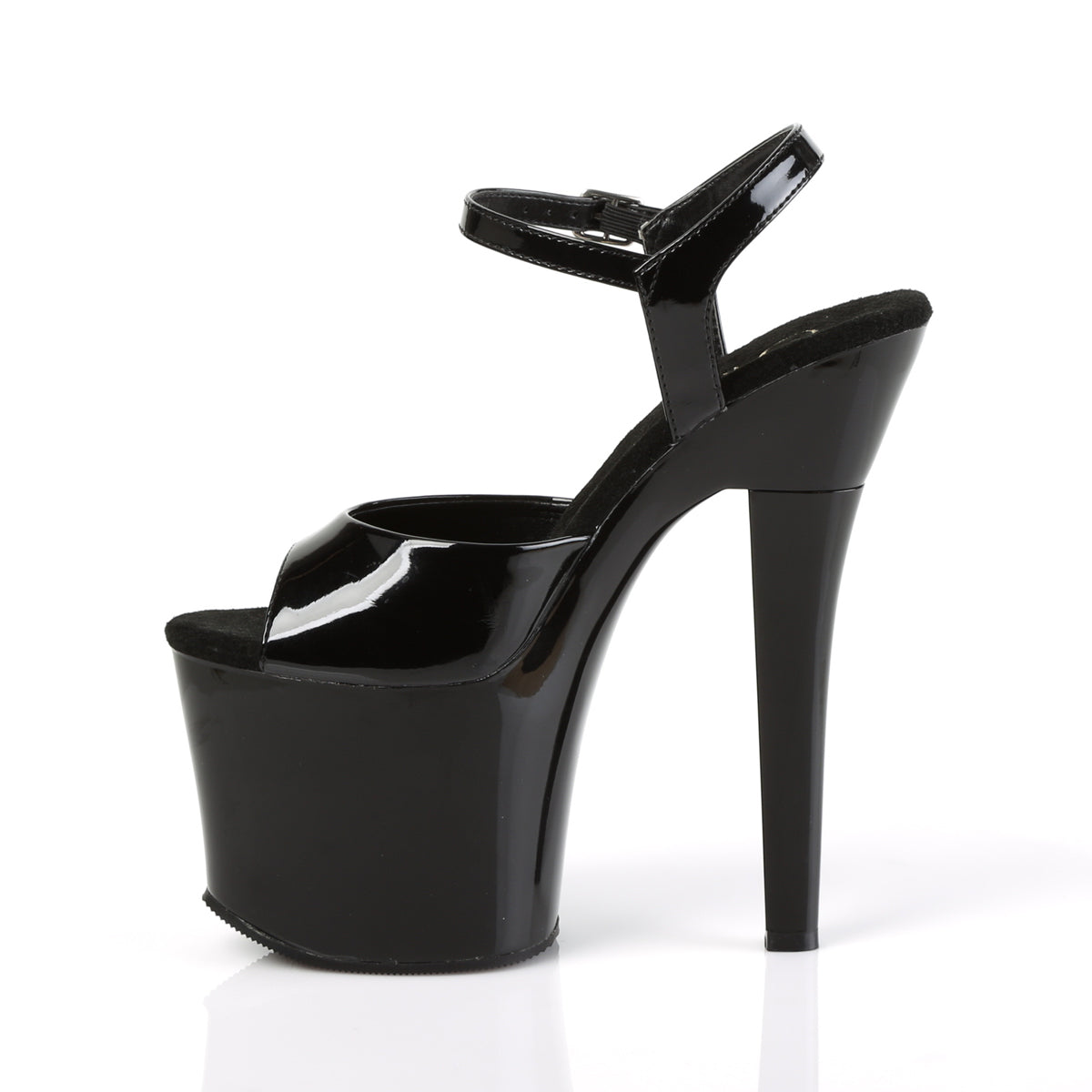 RADIANT-709 7" Heel Black Patent Pole Dancing Platforms-Pleaser- Sexy Shoes Pole Dance Heels