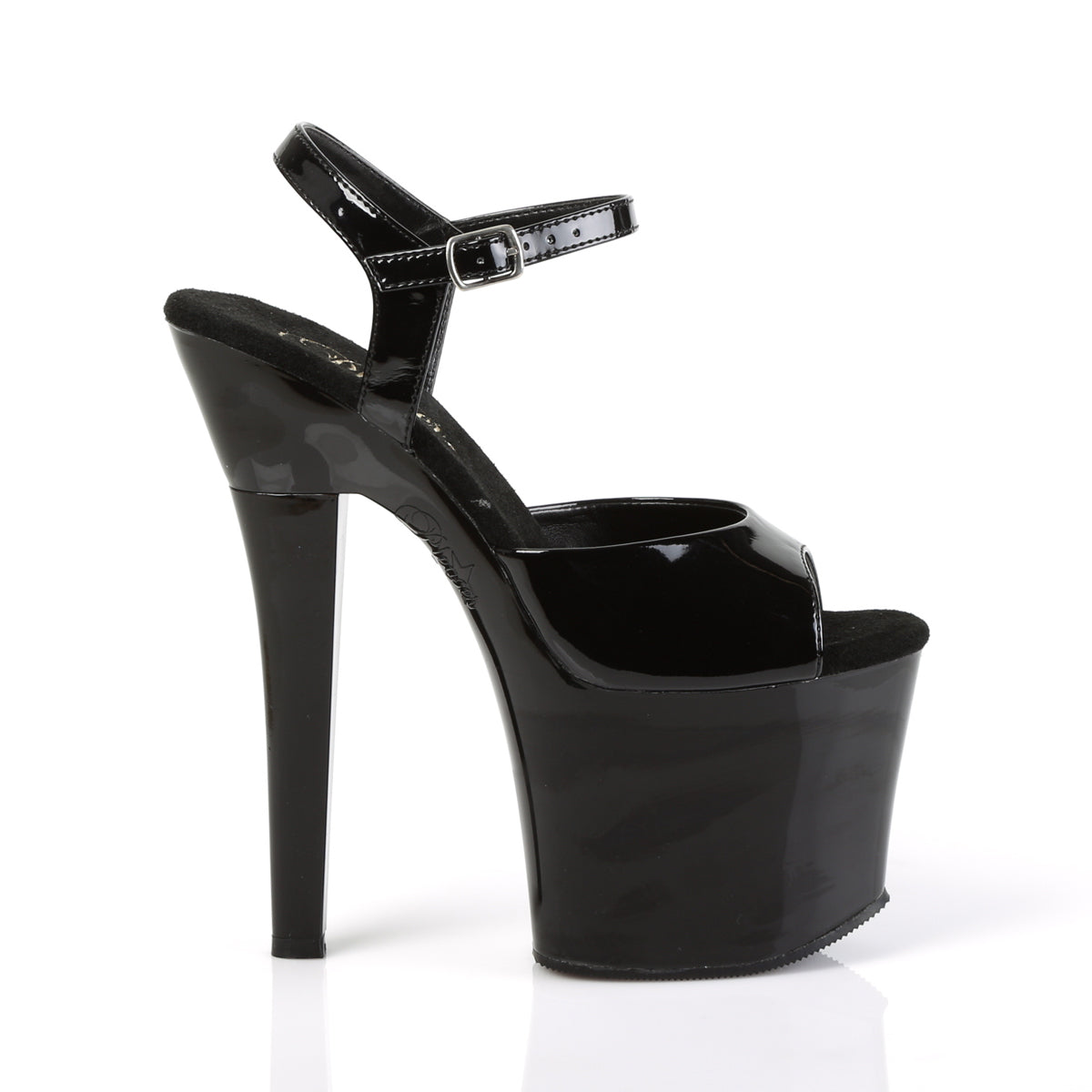 RADIANT-709 7" Heel Black Patent Pole Dancing Platforms-Pleaser- Sexy Shoes Fetish Heels