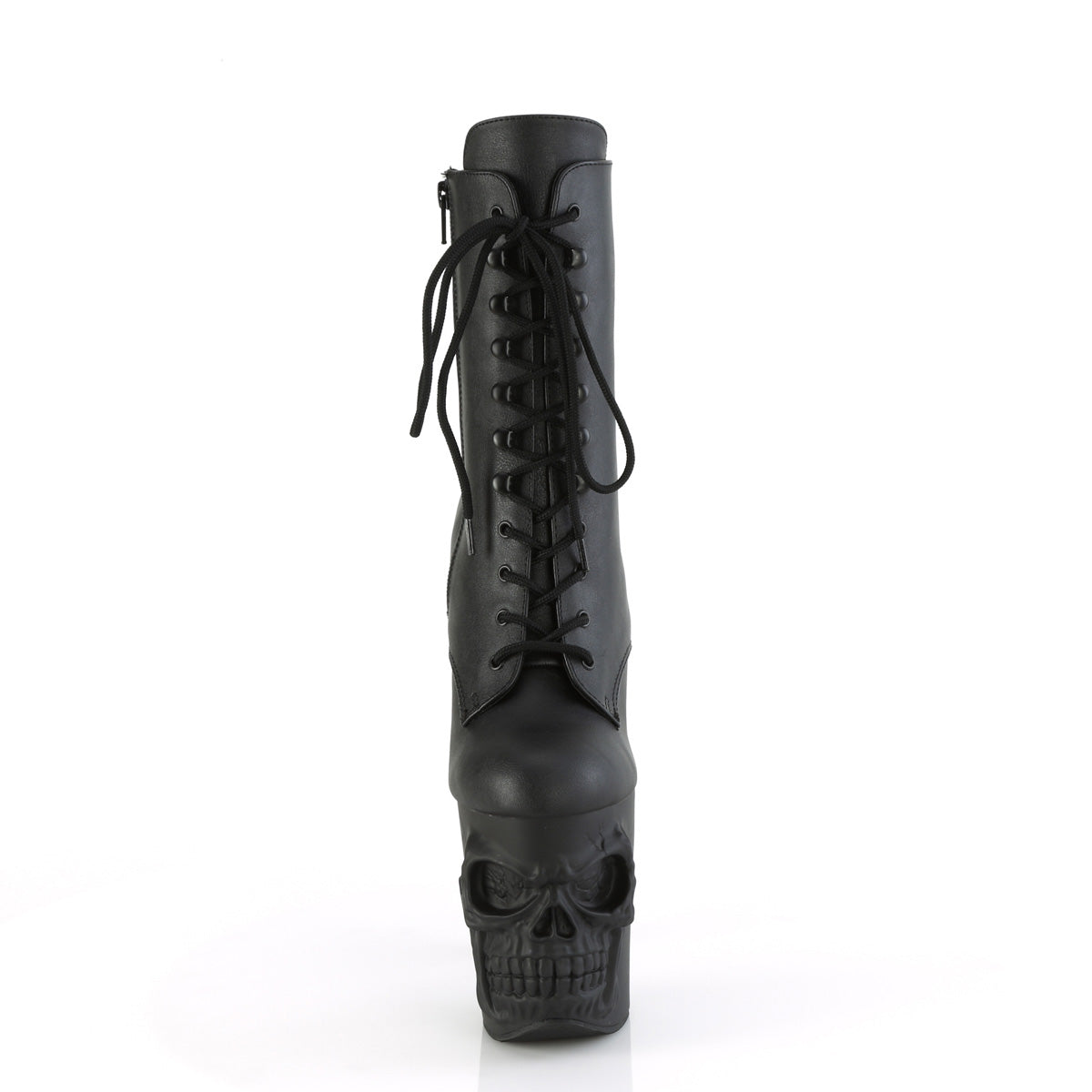 RAPTURE-1020 Pleaser Ankle/Mid-Calf Boots Black Faux Leather/Black Matte Platforms (Exotic Dancing)