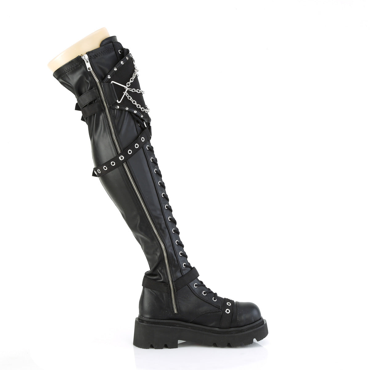 RENEGADE-320 Demoniacult Alternative Footwear Women's Over-the-Knee Boots