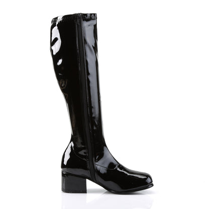 RETRO-300 2" Heel Black Stretch Women Boots Funtasma Costume Shoes Fancy Dress