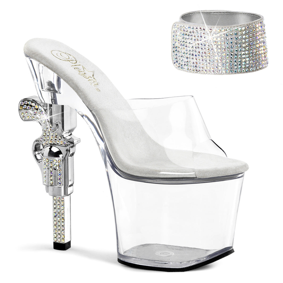REVOLVER-712 Pleaser 7" Heel Clear Pole Dancing Platforms-Pleaser- Sexy Shoes