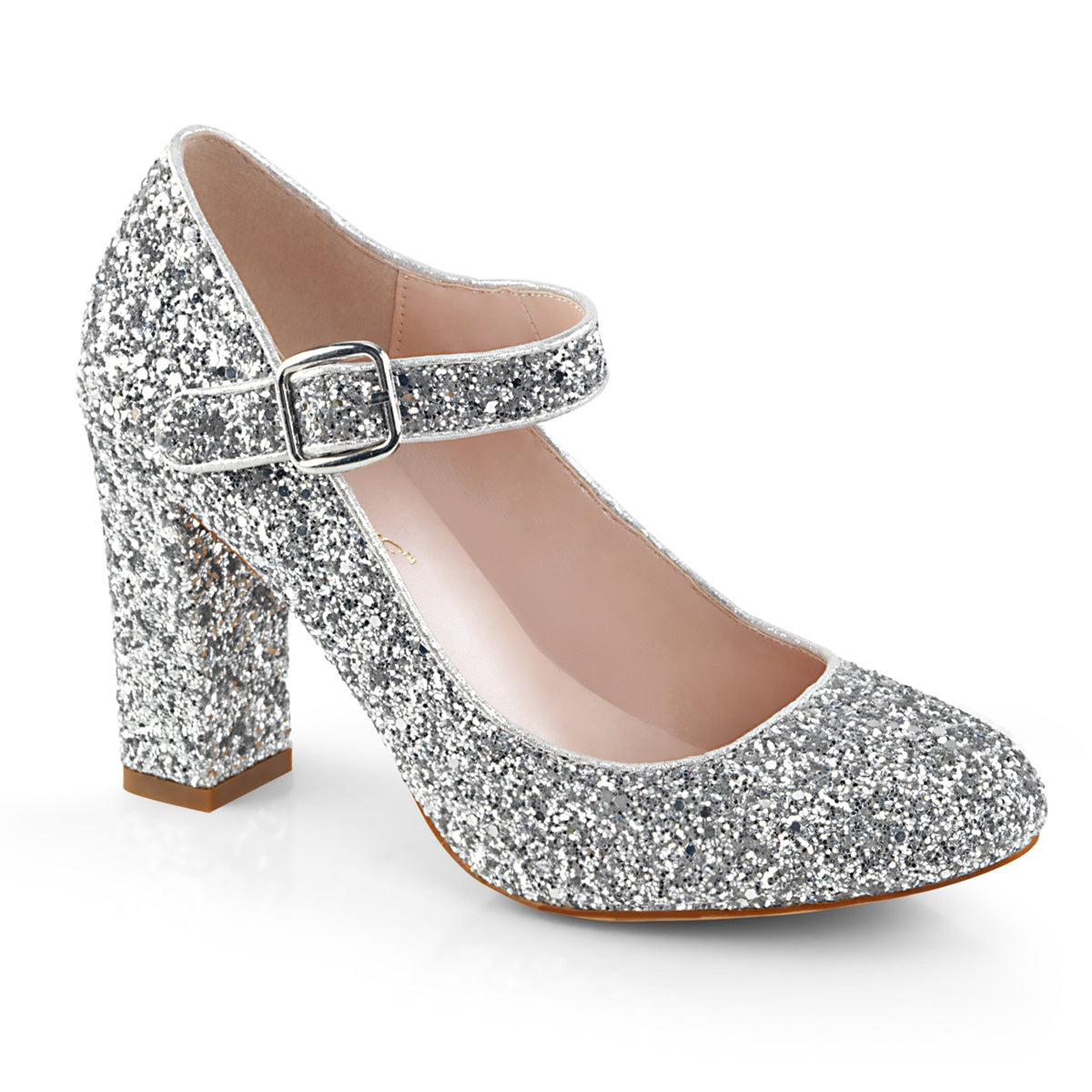 SABRINA-07 Fabulicious 4 Inch Heel Silver Glitter Sexy Shoes