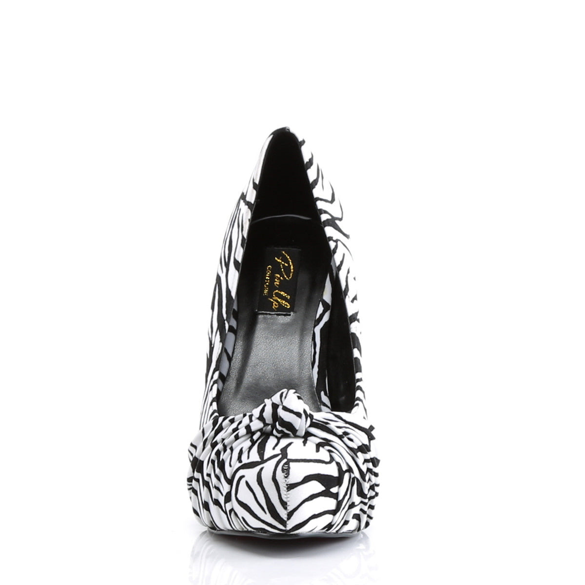 SAFARI-06 Pin Up Couture Black White Zebra Print Platforms-Pin Up Couture- Sexy Shoes Alternative Footwear