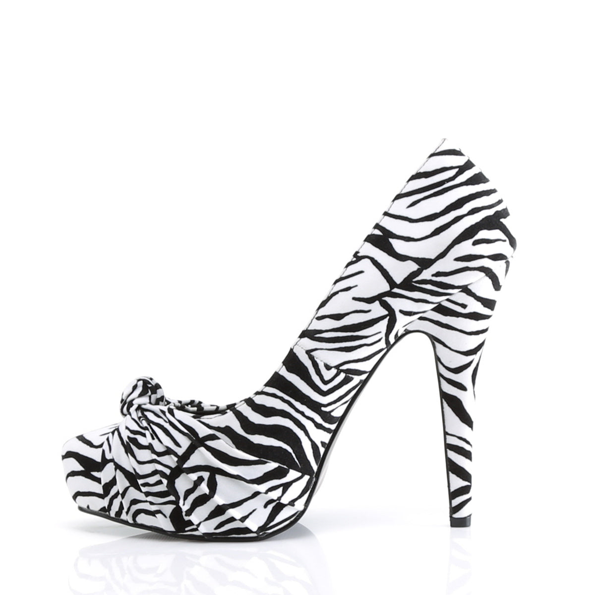 SAFARI-06 Pin Up Couture Black White Zebra Print Platforms-Pin Up Couture- Sexy Shoes Pole Dance Heels