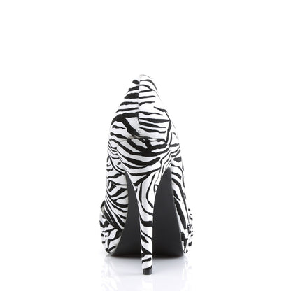 SAFARI-06 Pin Up Couture Black White Zebra Print Platforms-Pin Up Couture- Sexy Shoes Fetish Footwear