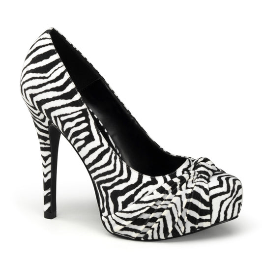 SAFARI-06 Pin Up Couture Black White Zebra Print Platforms-Pin Up Couture- Sexy Shoes
