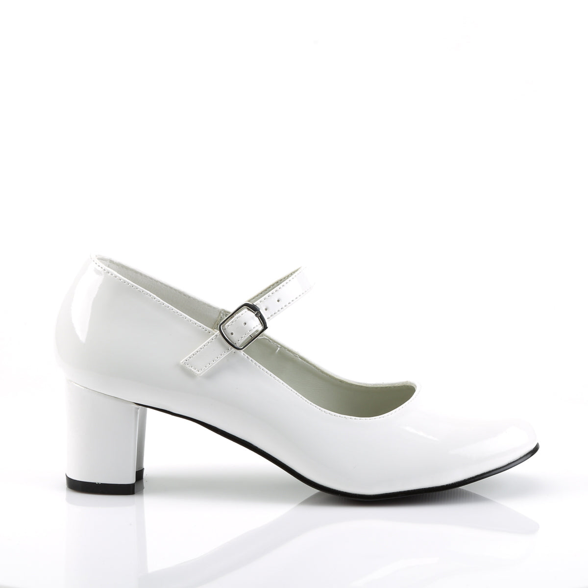 SCHOOLGIRL-50 2 Inch Heel White Costume Shoes Funtasma Costume Shoes Fancy Dress