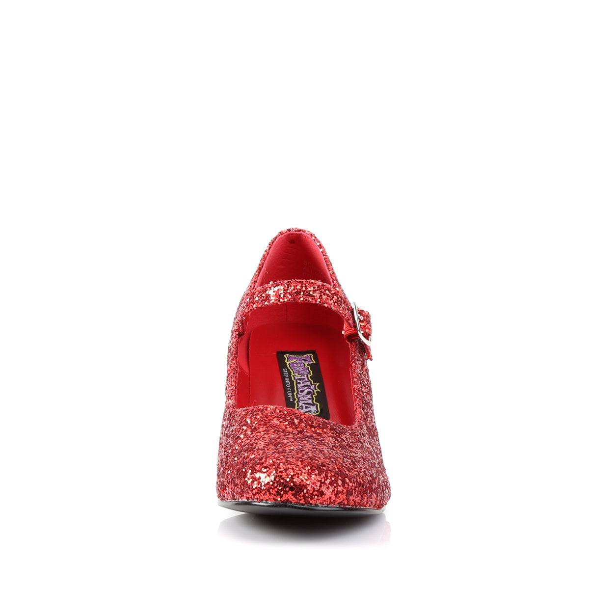SCHOOLGIRL-50G 2 Inch Heel Red Glitter Costume Shoes Funtasma Costume Shoes Alternative Footwear