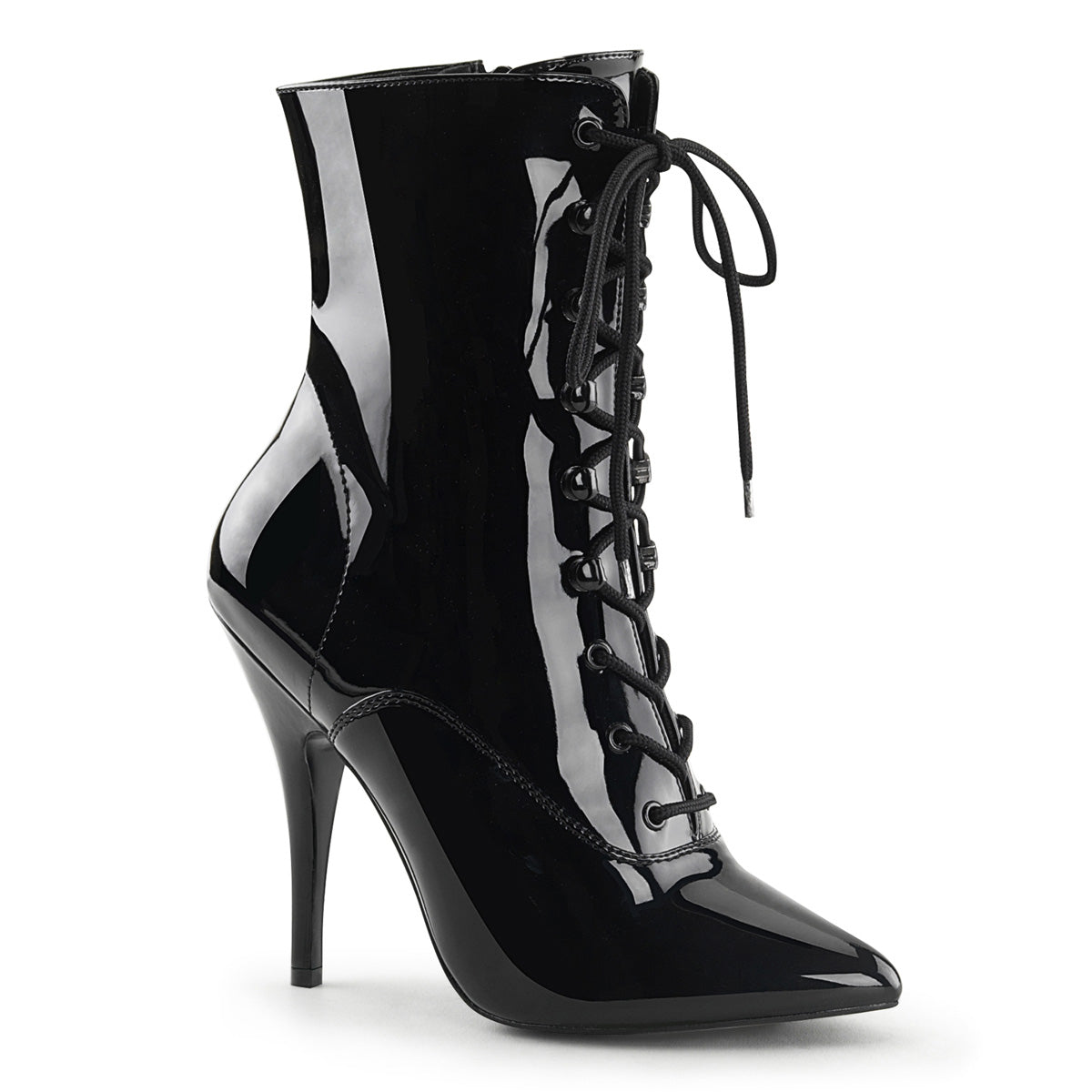SEDUCE-1020 Pleaser 5 Inch Heel Black Patent Fetish Footwear-Pleaser- Sexy Shoes