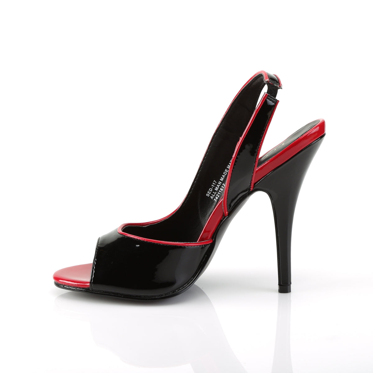 SEDUCE-117 Pleaser 5 Inch Heel Black and Red Fetish Footwear-Pleaser- Sexy Shoes Pole Dance Heels