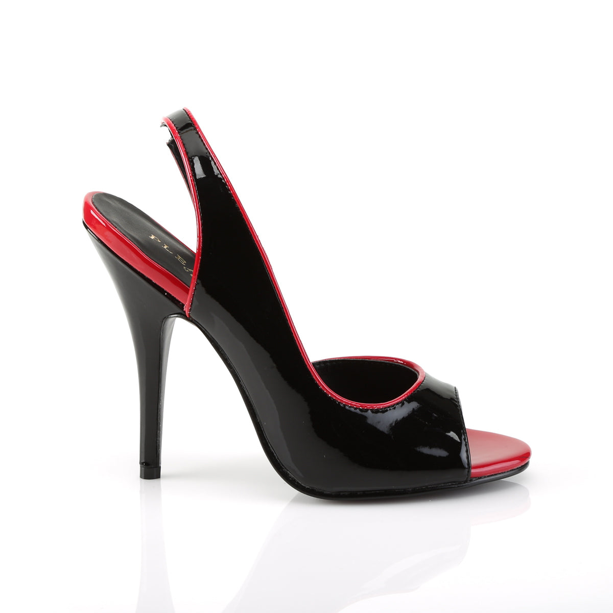 SEDUCE-117 Pleaser 5 Inch Heel Black and Red Fetish Footwear-Pleaser- Sexy Shoes Fetish Heels