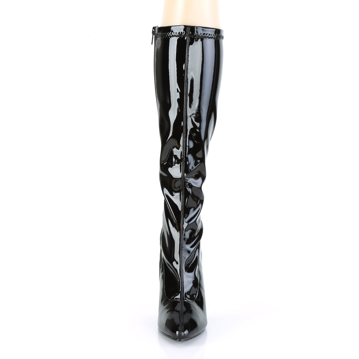 seduce 2000 pleaser sexy shoes 5 inch plain stretch knee high length boots side zip