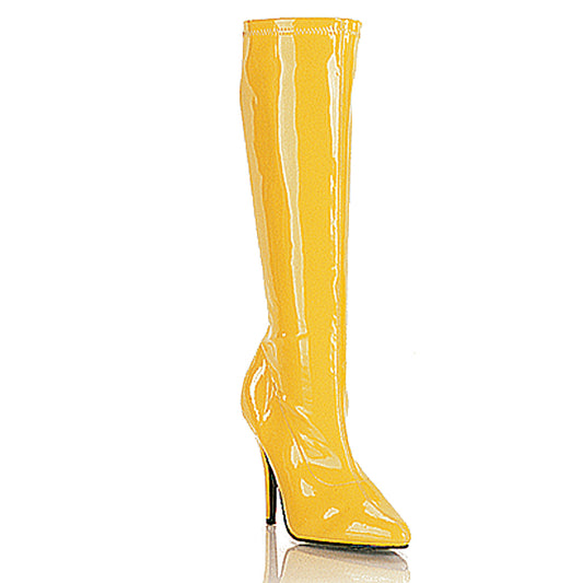 Pleaser SED2000 Yellow Stretch Patent Sexy Shoes Discontinued Sale Stock