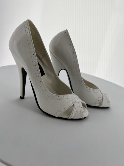 SEDUCE-215 Pleaser White Patent High Heel Alternative Footwear Discontinued Sale Stock