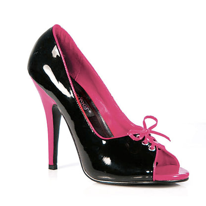 Seduce-216 5 "Heel Black-Fuchsia Patent Fetish Footwear