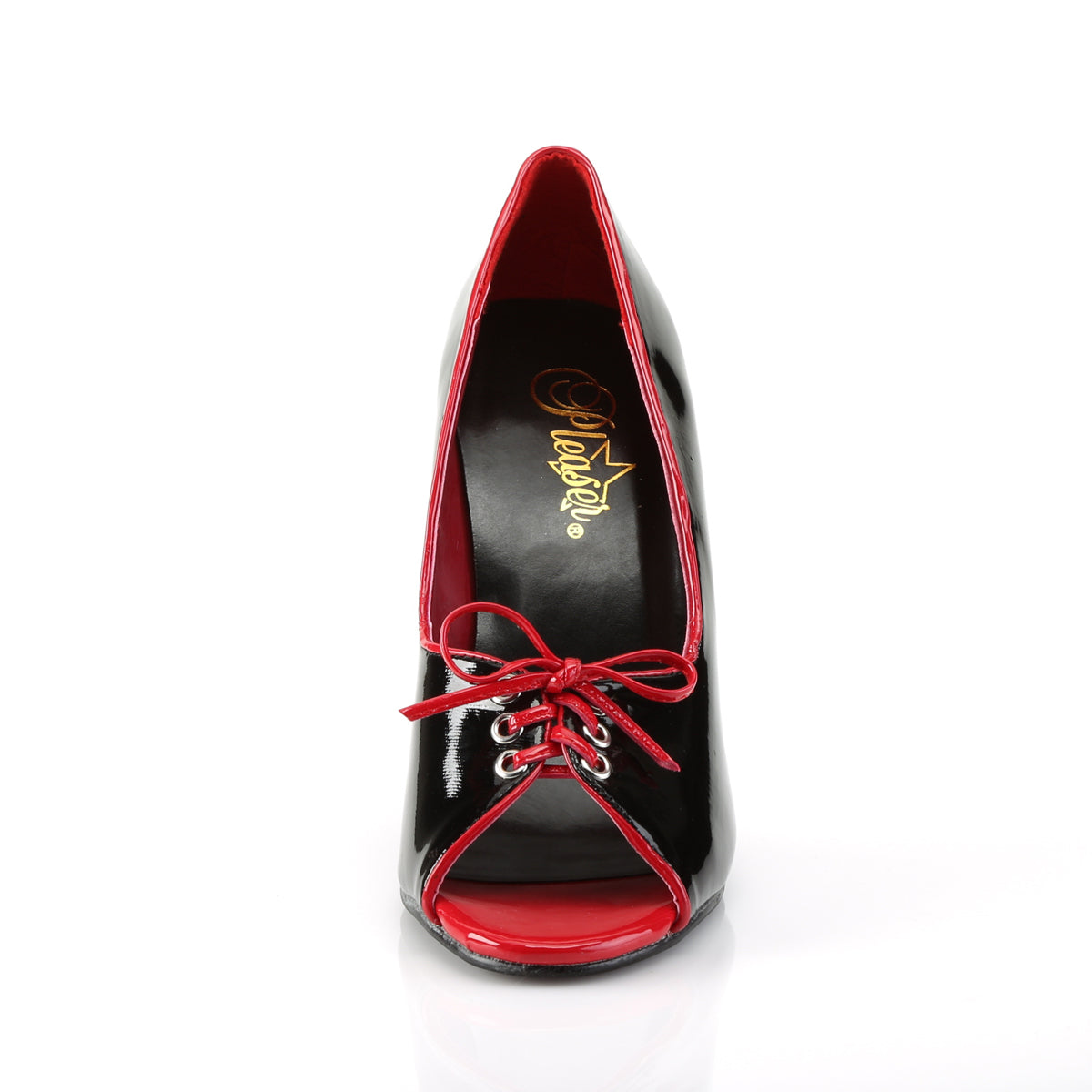 SEDUCE-216 Pleaser 5 Inch Heel Black and Red Fetish Footwear-Pleaser- Sexy Shoes Alternative Footwear