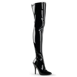 Black Patent 5 Inch Ladies Fetish Thigh Boots -  Pleaser SEDUCE-3000