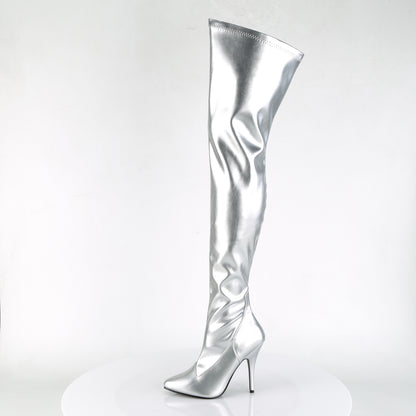 SEDUCE-3000 Pleaser 5 Inch Heel Silver Fetish Footwear-Pleaser- Sexy Shoes Pole Dance Heels