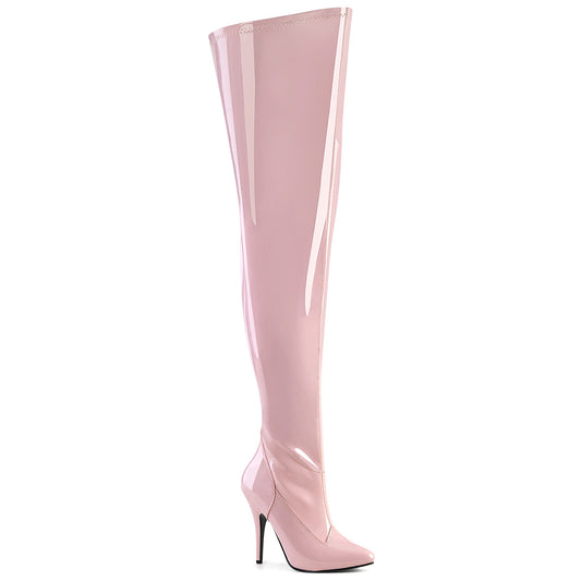 SEDUCE-3000WC Baby Pink Wide Calf Pleaser Sexy Thigh High Boots