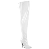 SEDUCE-3000WC White Pleaser Sexy Thigh High Boots wide calf