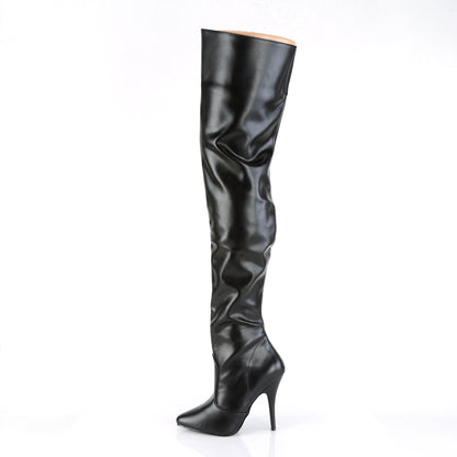 SEDUCE-3010 Pleaser Thigh Boots 5" Heel Black Fetish Shoes-Pleaser- Sexy Shoes Pole Dance Heels