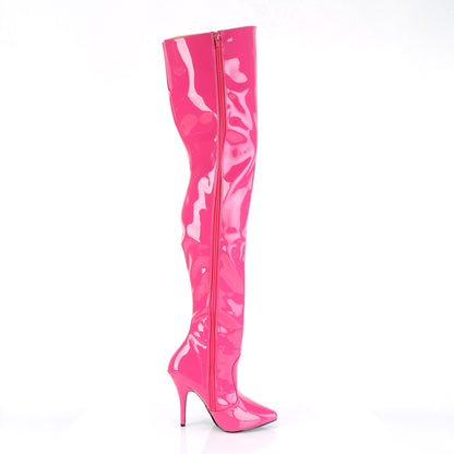 SEDUCE-3010 Thigh Boots 5" Heel Hot Pink Patent Fetish Shoes-Pleaser- Sexy Shoes Fetish Heels