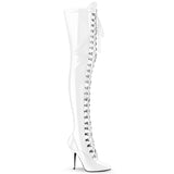 seduce 3024_pleaser_single_soles_thigh_high_boots_pleasers_white_patent