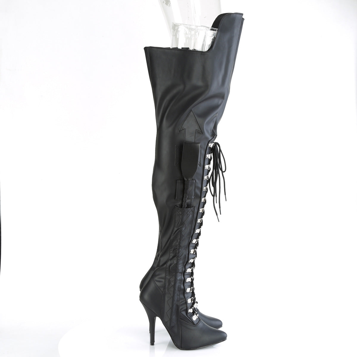 Faux leather clearance thigh boots