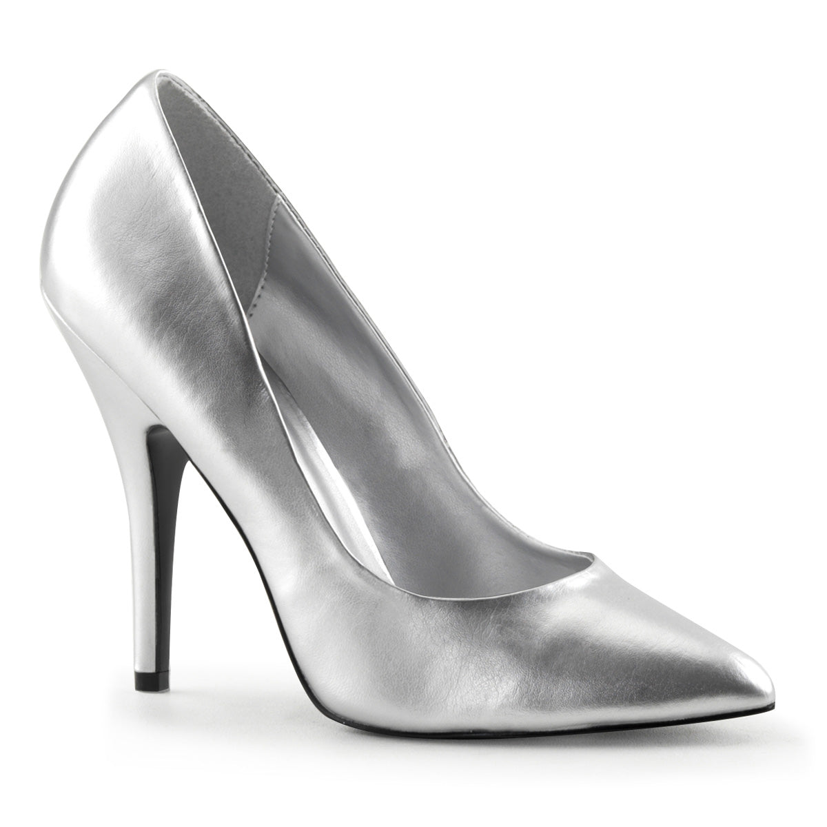 SEDUCE-420 Pleaser Sexy Shoes 5" Heel Silver Fetish Footwear-Pleaser- Sexy Shoes