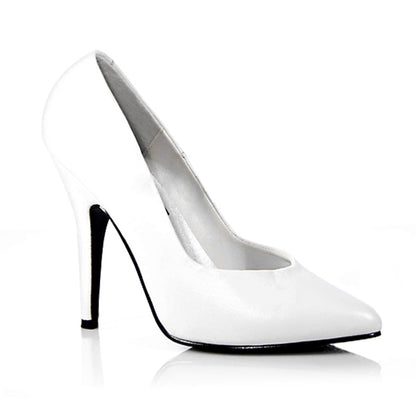 Seduce-420 Pantofi sexy 5 "încălțăminte din piele albă din piele albă