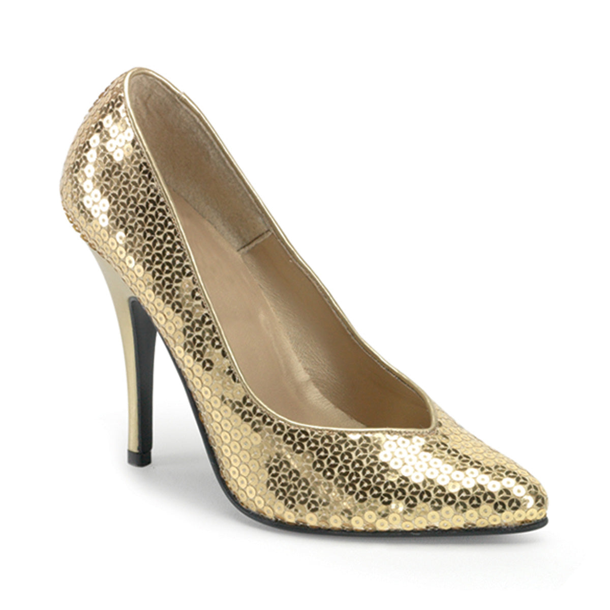 SEDUCE-420SQ Sexy Shoes 5" Heel Gold Sequins Fetish Footwear-Pleaser- Sexy Shoes