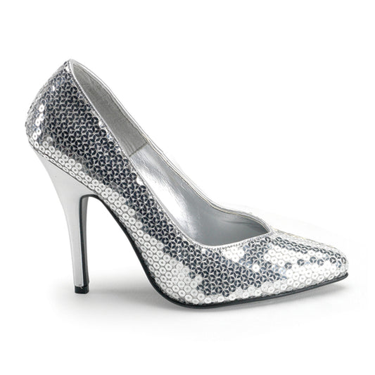 SEDUCE-420SQ Sexy Shoes 5" Heel Silver Sequins Fetish Shoes-Pleaser- Sexy Shoes