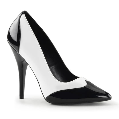 Seduce-425 zapatos sexy 5 "talón negro blanco fetiche calzado