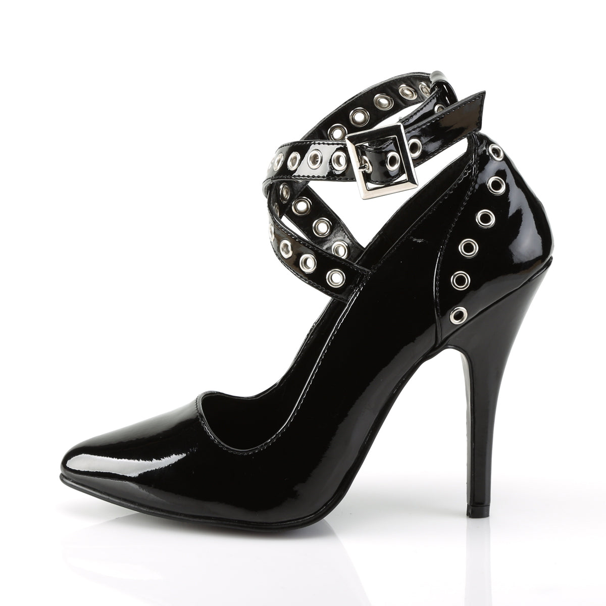 SEDUCE-443 Sexy Shoes 5" Heel Black Patent Fetish Footwear-Pleaser- Sexy Shoes Pole Dance Heels